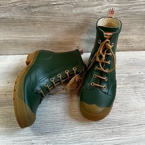 Hunter Thurloe green short rain boots boots